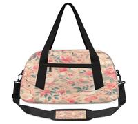 Bolsas de lona ligeras para niños, diseño de pájaros y flores rosadas, para niños, bolsa deportiva ligera para gimnasio, para fin de semana, para llevar durante la noche, viajes, baile, Flores rosadas