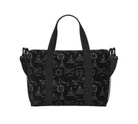 Bolsas de lona para llevar durante la noche, bolsas de fin de semana, para mujeres, con estampado de matemáticas, color negro, bolsa de viaje, artículos esenciales de viaje, bolsa de gimnasio