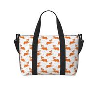 Bolsas de lona para llevar durante la noche, bolsas de fin de semana para mujeres, lindo perro Corgi Funny_F, bolsa de viaje, artículos esenciales de viaje, bolsa de gimnasio deportiva para hombres y