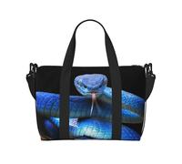 Bolsas de lona para mujer, bolsa de viaje para fin de semana, bolsa de viaje para mujer, bolsa de viaje de serpiente de víbora azul, bolsa de viaje, bolsa de gimnasio deportiva para hombres y mujeres
