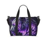 Bolsas de lona para mujer, bolsa de viaje para fin de semana, diseño de tigre blanco, bolsa de viaje, artículos personales de viaje, bolsa de gimnasio para hombres y mujeres