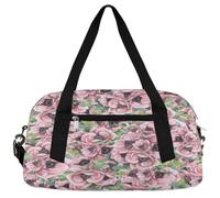 Bolsas de lona para niñas y niños, con diseño de flores rosadas, bolsa de gimnasio ligera para niños, bolsa de gimnasio pequeña para llevar durante la noche, bolsa de viaje para bailar, Flor rosa,