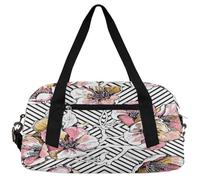 Bolsas de lona para niñas y niños, con diseño de flores rosadas, ligeras, para gimnasio, deportes, para niños, pequeñas para llevar durante la noche, fin de semana, bolsas de viaje, bolsa de baile,