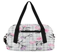 Bolsas de lona para niñas y niños, diseño de flores rosadas y moradas, ligeras, para gimnasio, deportes, para niños, pequeñas para llevar durante la noche, fin de semana, bolsa de viaje, bolsa de