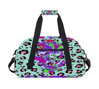 Bolsas de lona para niñas y niños, diseño de leopardo y rosa, bolsa de viaje de 24 L, bolsa de deporte para gimnasio, práctica, color, 24 L, Organizador de bolsas
