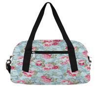 Bolsas de lona para niñas y niños, diseño de rosas rojas, bolsa de gimnasio ligera para niños, bolsa de gimnasio pequeña para llevar durante la noche para fin de semana, bolsas de viaje para bailar,