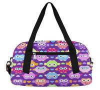 Bolsas de lona para niños con diseño de búho, para niñas y niños, bolsa de gimnasio ligera para niños, bolsa de viaje pequeña para fin de semana, bolsa de viaje para bailar, Lindo búho animal, 18.4L x