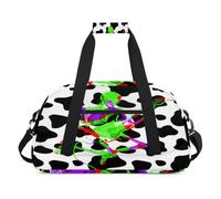 Bolsas de lona para niños con diseño de calavera de vaca para niñas y niños, bolsa de viaje de fin de semana para la noche, 24 L, bolsa de deporte para gimnasio, práctica, color, 24 L, Organizador de