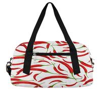 Bolsas de lona para niños con diseño de chile rojo, bolsa de gimnasio ligera para niños, bolsa de gimnasio deportiva pequeña durante la noche para fin de semana, bolsas de viaje para bailar, Pimiento