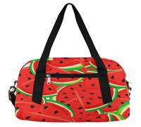 Bolsas de lona para niños con diseño de sandía y frutas, para niñas y niños, bolsa de gimnasio ligera roja para niños, bolsa de viaje pequeña para fin de semana, bolsa de viaje para baile, Sandía de