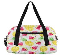 Bolsas de lona para niños con diseño de sandía y piña, para niñas y niños, bolsa de gimnasio ligera para niños, bolsa de viaje pequeña para fin de semana, bolsa de viaje para baile, Piña sandía, 18.4L