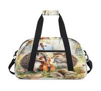 Bolsas de lona para niños con diseño de violín musical, erizo, para niñas y niños, bolsa de viaje de fin de semana de 24 litros, bolsa de deporte para gimnasio, bolsa de práctica, color, 24 L,