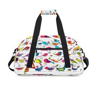 Bolsas de lona para niños con notas musicales de aves y pollos para niñas y niños, bolsa de viaje de fin de semana de 24 litros, bolsa de deporte para gimnasio, práctica, color, 24 L, Organizador de