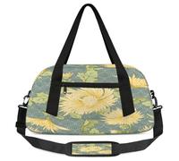 Bolsas de lona para niños, diseño de crisantemo amarillo, para niñas y niños, bolsa deportiva ligera para gimnasio, bolsa de viaje o baile, Amarillo (Yellow Chrysanthemum), 18.5L x 7.8W x 9.4H