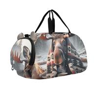 Bolsas de lona para niños, diseño vintage con girasoles y girasoles, color azul, Divertido estampado animal de alce, Classic