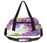 Bolsas de lona para niños pintadas a mano para niñas y niños, bolsa deportiva ligera para gimnasio, bolsa de viaje para fin de semana, bolsa de viaje o baile, Uvas pintadas a mano, 18.5L x 7.8W x 9.4H