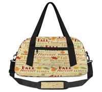 Bolsas de lona para niños y niñas, con diseño de letras otoñales, ligeras, para deportes, gimnasio, para niños, pequeñas bolsas de viaje para el fin de semana, bolsa de baile, Letra de otoño, 18.5L x