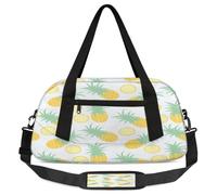 Bolsas de lona para niños y niñas con diseño de piña amarilla, ligera, deportiva, para gimnasio, para niños, para llevar durante la noche, para fin de semana, viajes, baile, amarillo, (Yellow