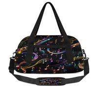 Bolsas de lona para niños y niñas con símbolo de música colorida, bolsa de deporte ligera para gimnasio, bolsa de viaje o baile, Símbolo musical colorido, 18.5L x 7.8W x 9.4H