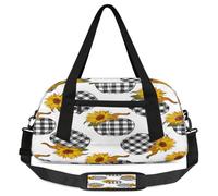 Bolsas de lona para niños y niñas, diseño de calabaza, ligera, deportiva, a cuadros, para gimnasio, para llevar durante la noche, para fin de semana, viajes, baile, Calabaza, 18.5L x 7.8W x 9.4H
