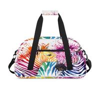 Bolsas de lona para niños y niñas, diseño de cebra de acuarela, bolsa de viaje de fin de semana, 24 L, bolsa de deporte para gimnasio, práctica, color, 24 L, Organizador de bolsas