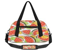 Bolsas de lona para niños y niñas, diseño de sandía, color naranja sandía, bolsa deportiva ligera para gimnasio, bolsa de viaje o baile, naranja (Watermelon Orange), 18.5L x 7.8W x 9.4H