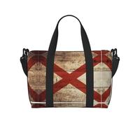Bolsas de lona para postales con diseño de bandera del estado de Alabama en grano de madera vieja para viajes, bolsas de viaje ligeras para mujeres, bolsas de gimnasio para hombres, Negro -, Talla
