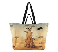 Bolsas de lona para vacaciones, cocina, comestibles, para mujer, compras, viajes, suricatas, kalahari, desierto, collage