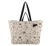 Bolsas de lona recicladas para cocina, bolsa de comestibles, bolsa de dama de honor para hombres, viajes, compras, fin de semana, semillas botánicas bohemias y hojas