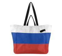 Bolsas de lona recicladas para cocina, para dama de honor, para mujer, boda, fiesta, viajes, lavandería, Bandera nacional de Rusia, Talla única