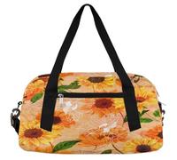 Bolsas de lona vintage con diseño de girasoles para niñas y niños, bolsa de gimnasio ligera con flores florales para niños, pequeñas bolsas de viaje para fin de semana, bolsa de baile, Girasol