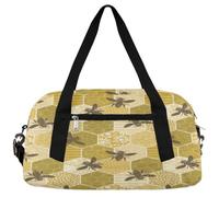 Bolsas de lona vintage con diseño de panal de abeja para niñas y niños, bolsa de gimnasio ligera amarilla para niños, pequeñas bolsas de viaje para fin de semana, bolsa de baile, Panales de abeja