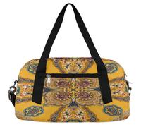 Bolsas de lona vintage étnicas florales para niñas y niños, bolsa de gimnasio ligera amarilla para niños, bolsa de viaje pequeña para fin de semana, bolsa de viaje para baile, Floral étnico vintage,