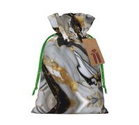 Bolsas de lujo con estampado de mármol con cordón para regalos, bolsas de regalo de tela reutilizables, para regalos de vacaciones y fiestas