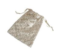 Bolsas de malla con cordón para almacenamiento de maquillaje, organizador de joyas portátil con diseño de margaritas bordadas, organizador de cosméticos de viaje, bolsa con cordón, a, S