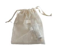 Bolsas de malla con cordón para almacenamiento de maquillaje, organizador de joyas portátil con diseño de margaritas bordadas, organizador de cosméticos de viaje, bolsa con cordón, e, F