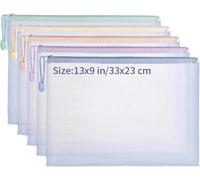 Bolsas de malla con cremallera, Bolsas De Malla Con Cremallera A4 Documento Suministros Oficina
