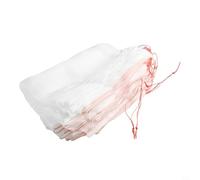 Bolsas de malla de nailon para protección de frutas con cordón para proteger plantas y flores, red transparente reutilizable para jardinería en interiores y exteriores, paquete de 50 (15 x 10 cm)