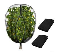 Bolsas de malla para jardín con cordón de cremallera, paquete de 2 fundas para árboles frutales a prueba de pájaros para arbustos de arándanos, tomates, cítricos, protector eficaz de plantas de