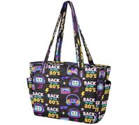 Bolsas de mano para mujer de 15.6 pulgadas, bolsa de mano para laptop, gimnasio, viajes, trabajo, bolsa hinchada, ligera, con diseño gráfico de retro. I'm Back To 80's
