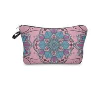 Bolsas de maquillaje, bolsa de cosméticos con estampado de mandala, bonita bolsa de almacenamiento de monedas con cremallera para mujeres y niñas, regalos de viaje, b