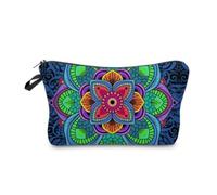 Bolsas de maquillaje, bolsa de cosméticos con estampado de mandala, bonita bolsa de almacenamiento de monedas con cremallera para mujeres y niñas, regalos de viaje, e