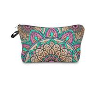 Bolsas de maquillaje, bolsa de cosméticos con estampado de mandala, bonita bolsa de almacenamiento de monedas con cremallera para mujeres y niñas, regalos de viaje, c