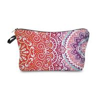 Bolsas de maquillaje, bolsa de cosméticos con estampado de mandala, bonita bolsa de almacenamiento de monedas con cremallera para mujeres y niñas, regalos de viaje, h