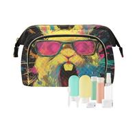 Bolsas de maquillaje coloridas con diseño de conejo terror, esenciales, bolsas de viaje para mujeres y mujeres, cartera de dinero en efectivo para kit de viaje