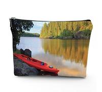 Bolsas de maquillaje con temática floral, bolsa de maquillaje de viaje, flores florecientes con primavera verde, para mujer, bolsa de cosméticos grande de lino, organizador de maquillaje, bolsas de