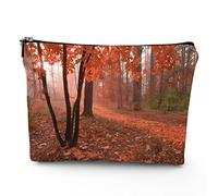 Bolsas de maquillaje con temática floral, bolsa de maquillaje de viaje, flores florecientes con primavera verde, para mujer, bolsa de cosméticos grande de lino, organizador de maquillaje, bolsas de