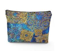 Bolsas de maquillaje de lino para mujer, diseño vintage de Constitution America 4 de julio, bolsa de cosméticos, bolsa de aseo de viaje, impermeable, bolsa de maquillaje para bolso, marrón, 7 x 9