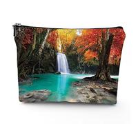 Bolsas de maquillaje de lino para mujer, diseño vintage de Constitution America 4 de julio, bolsa de cosméticos, bolsa de aseo de viaje, impermeable, bolsa de maquillaje para bolso, marrón, 7 x 9