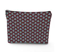 Bolsas de maquillaje de lino para mujer, diseño vintage de Constitution America 4 de julio, bolsa de cosméticos, bolsa de aseo de viaje, impermeable, bolsa de maquillaje para bolso, marrón, 7 x 9